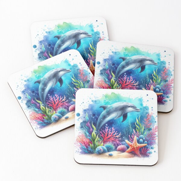 Item preview, Dolphin Dance Bright & Bold Watercolour Splash Art designed and sold by OByD.