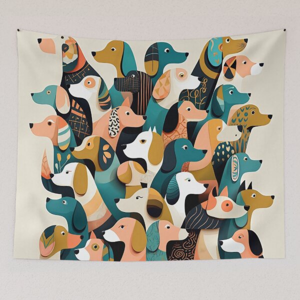 Item preview, Trendy Dogs pattern designed and sold by Vintage Designs +.