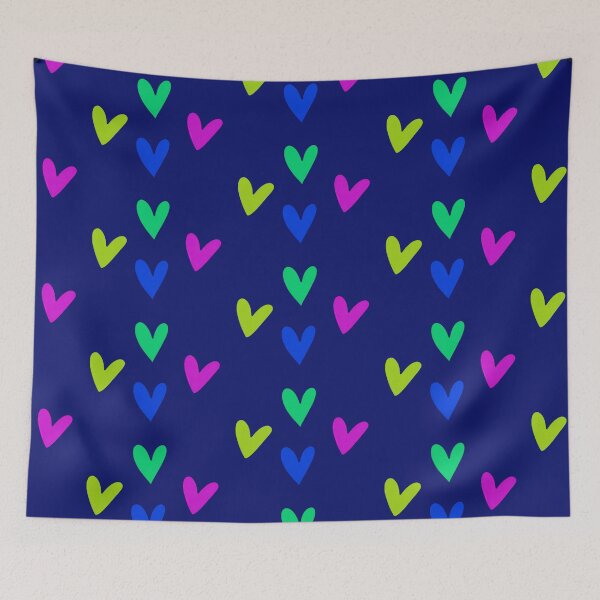 Item preview, Pop art pattern big hearts on blue designed and sold by Vision Illustrated.