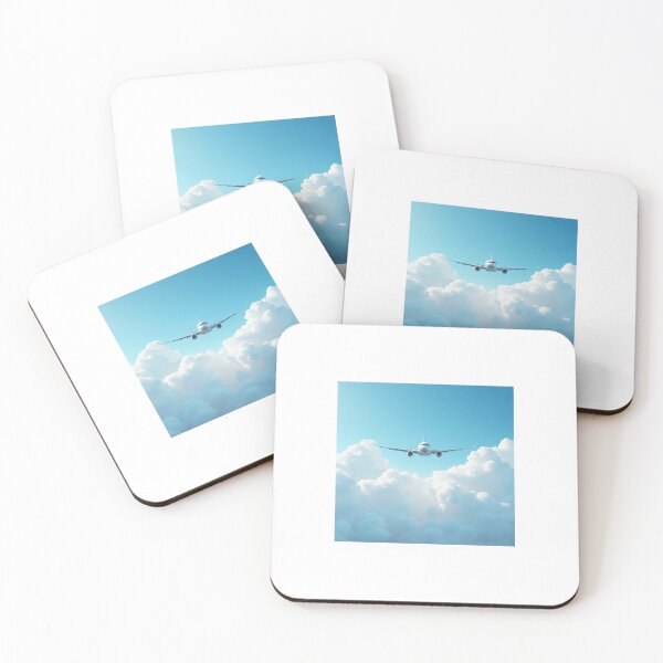 Item preview, An aeroplane flying in the blue sky with white clouds designed and sold by dabingboshi.