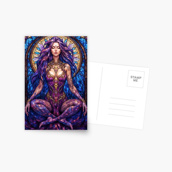 Item preview, Yoga Girl  Stained Glass designed and sold by Neo-Studio.