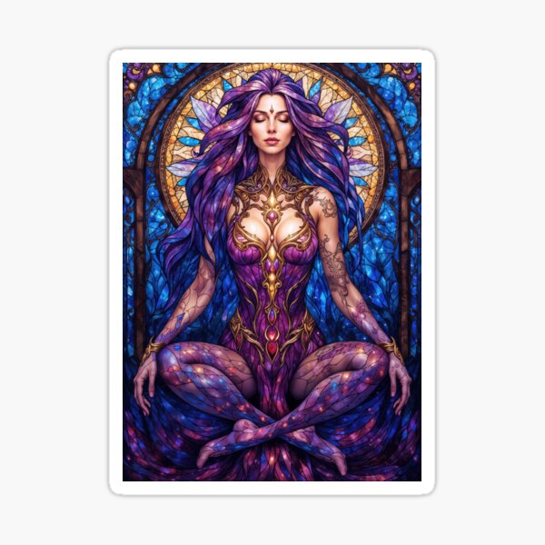 Item preview, Yoga Girl  Stained Glass designed and sold by Neo-Studio.