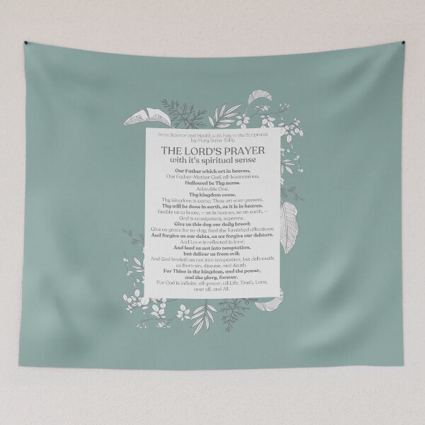 Item preview, The Lord's Prayer with its spiritual interpretation by Mary Baker Eddy - BOTANICAL TEAL designed and sold by Margaret Perry Designs.