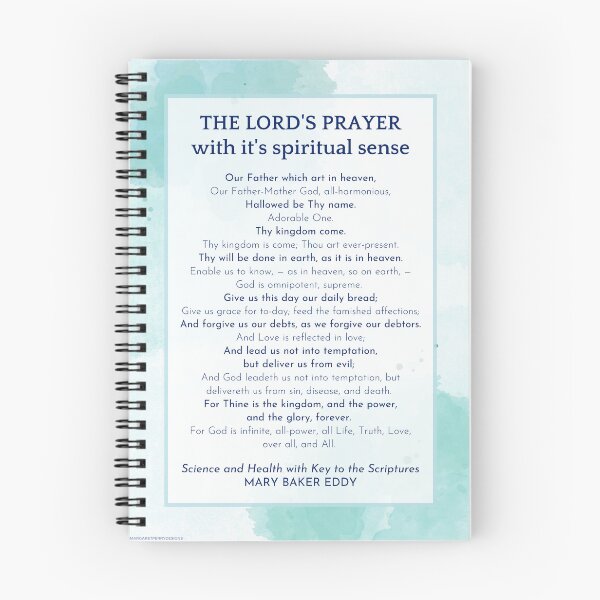 Item preview, The Lord's Prayer with its spiritual interpretation by Mary Baker Eddy - TEAL designed and sold by Margaret Perry Designs.
