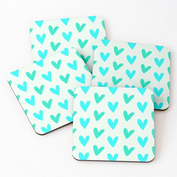 Item preview, Heart pattern in mint green designed and sold by Vision Illustrated.
