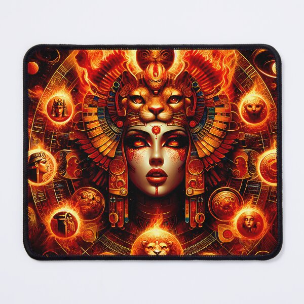 Item preview, Egyptian Zodiac: Sekhmet | Guardian of Fire and Healing Wall Art designed and sold by Stoneflower-Art.