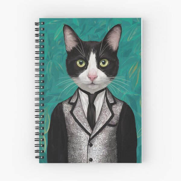 Item preview, Cat Wearing Silver Waistcoat designed and sold by whitecat23.