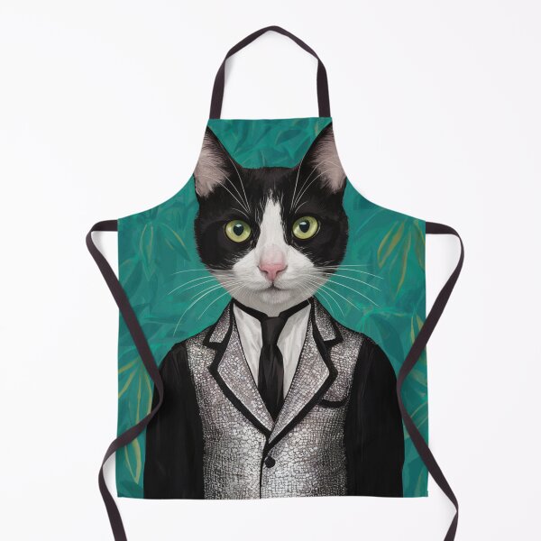Item preview, Cat Wearing Silver Waistcoat designed and sold by whitecat23.