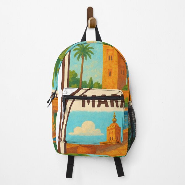 Item preview, Marrakech – Vintage Travel Poster of Koutoubia Mosque and Gardens designed and sold by hlldz.