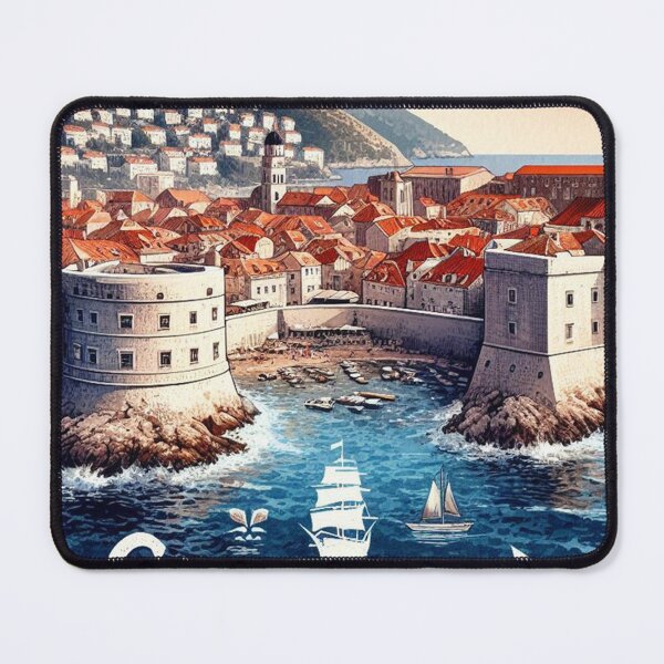Item preview, A Vintage Travel Stamp of Dubrovnik - Croatia designed and sold by devonclemon.