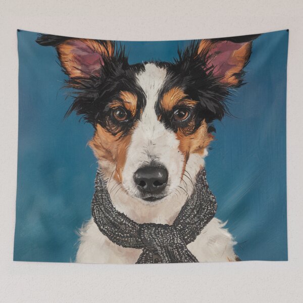 Item preview, Dog Wearing Metallic Scarf designed and sold by whitecat23.