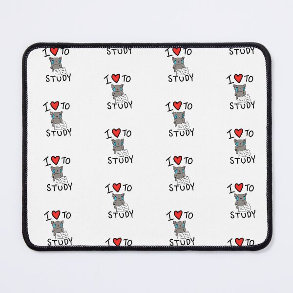 Item preview, I LOVE TO STUDY studying little kitty designed and sold by Lizard-Overlord.