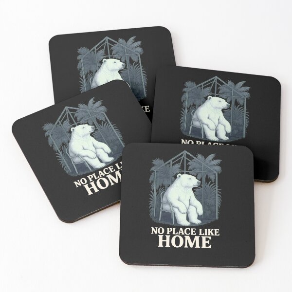 Item preview, No Place Like Home Polar Bear Environmental Message Cute Animal Art designed and sold by Shoot-The-Moon.
