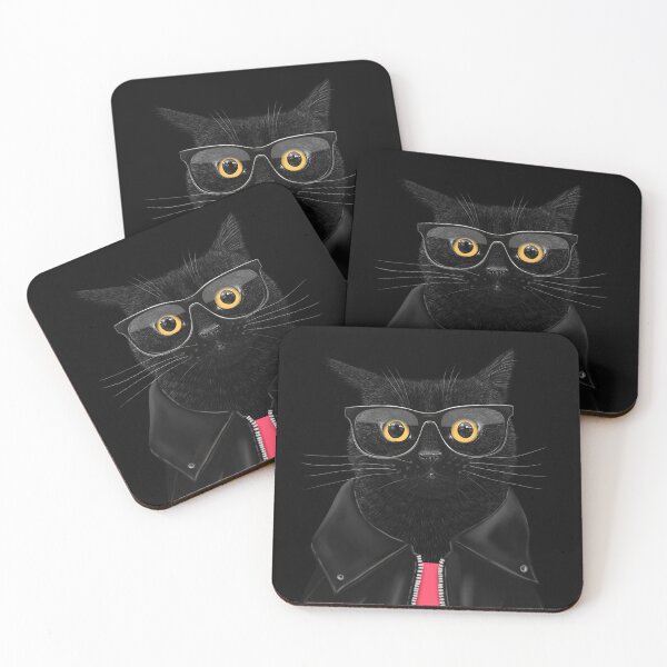 Item preview, Black nerd cat designed and sold by Valeriya Korenkova Kodamorkovkart.