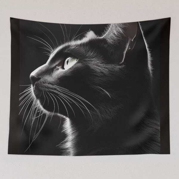 Item preview, Profile of black cat with backlight designed and sold by Photopat.