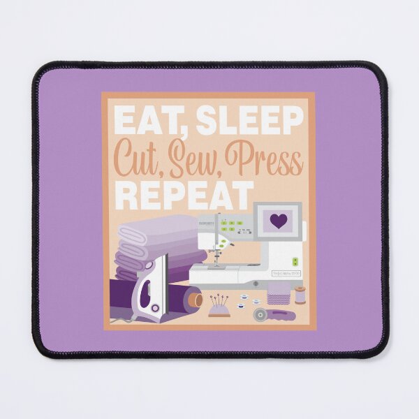 Item preview, Eat Sleep Repeat Quilting - Embroidery Machine - PURPLE designed and sold by StellarFX.
