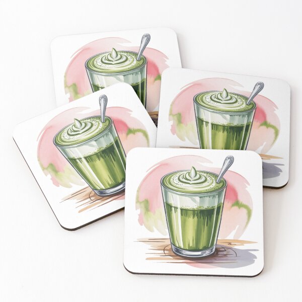 Artikelvorschau, Aquarell Matcha Latte entworfen und verkauft von ArtQueen777.