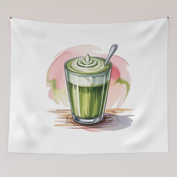Item preview, Watercolor Matcha Latte designed and sold by ArtQueen777.