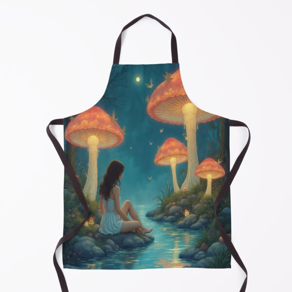 Item preview, Magical Glow of the Hidden Grove – A bioluminescent mushroom bathes nature in crystalline magic designed and sold by FotoworldEdel.