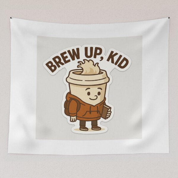 Item preview, Brew Up Kid – Funny Coffee Cartoon for Teens & Adults designed and sold by Felt & Spoken.