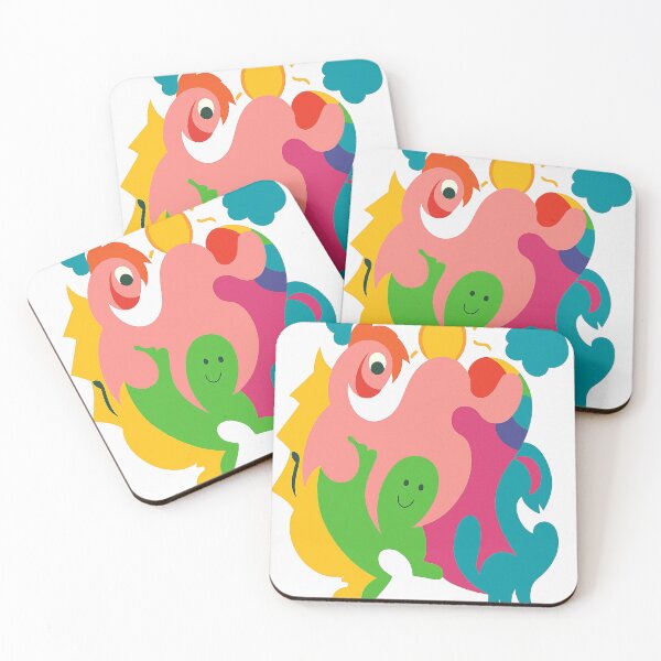 Item preview, Colorful fantasy world with sun and clouds – cheerful, abstract illustration designed and sold by artbyefi.