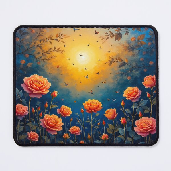 Item preview, Mystical Bloom – Glowing Roses at Sunset designed and sold by FotoworldEdel.