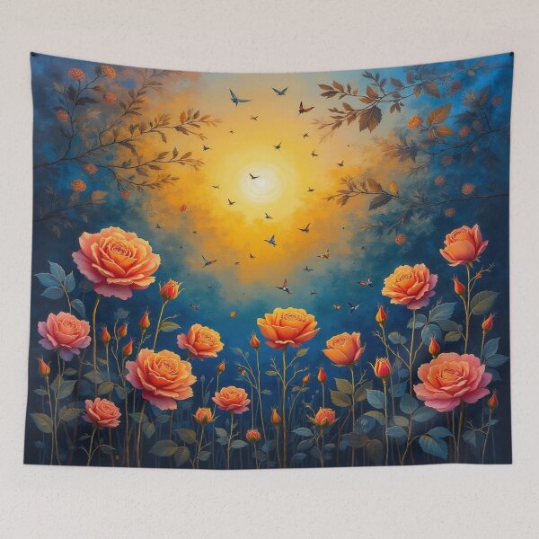 Item preview, Mystical Bloom – Glowing Roses at Sunset designed and sold by FotoworldEdel.