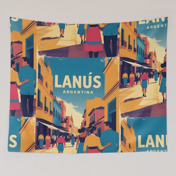 Item preview, Lanus Argentina Vintage Travel Tourism designed and sold by TravelersGems.