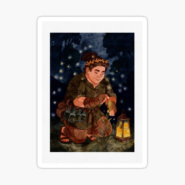 Item preview, L’Herboriste aux Luciole | Illustration Fantasy designed and sold by nuinlyflore.