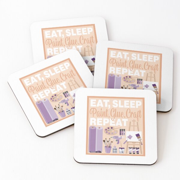 Item preview, Eat Sleep Repeat Crafting - Arts and Crafts - PURPLE designed and sold by StellarFX.