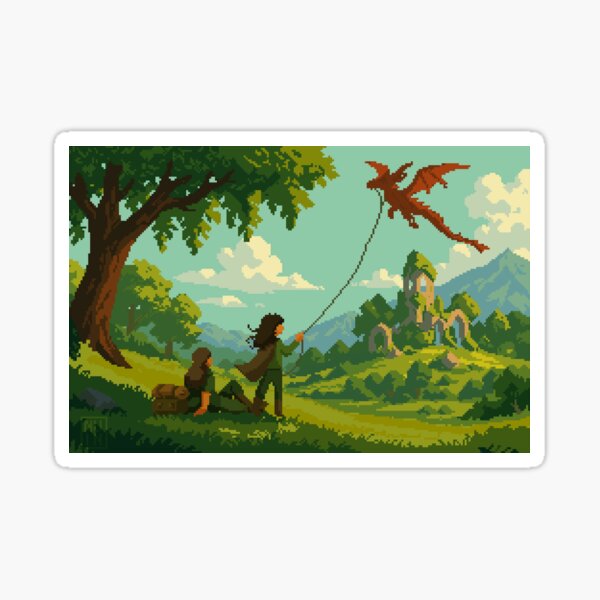 Item preview, La Clairière des Souvenirs | Illustration Pixel Art Fantasy designed and sold by nuinlyflore.