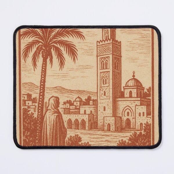 Item preview, Vintage Morocco Postage Stamp – Koutoubia Mosque Illustration designed and sold by hlldz.