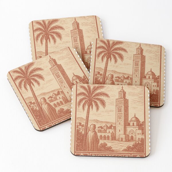 Item preview, Vintage Morocco Postage Stamp – Koutoubia Mosque Illustration designed and sold by hlldz.