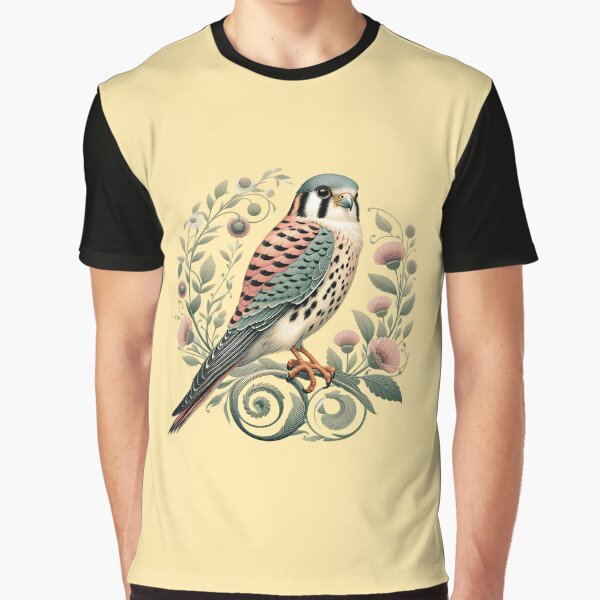 Artikel-Vorschau von Amerikanische Turmfalke, botanische Naturkunstillustration, designt und verkauft von BirdsnStuff.