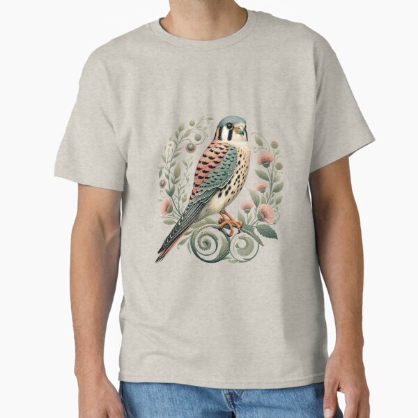 Item preview, American Kestrel Botanical Nature Art Illustration designed and sold by BirdsnStuff.