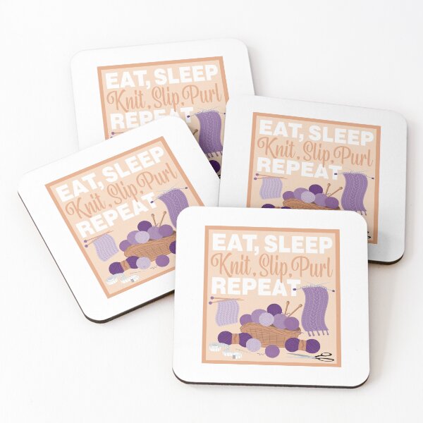 Item preview, Eat Sleep Repeat Knitting - Knitting items - PURPLE designed and sold by StellarFX.