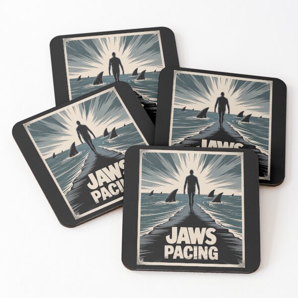 Item preview, Jaws Pacing Suspenseful Silhouette Graphic Tee designed and sold by stickercuffs.