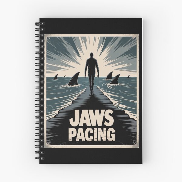 Item preview, Jaws Pacing Suspenseful Silhouette Graphic Tee designed and sold by stickercuffs.