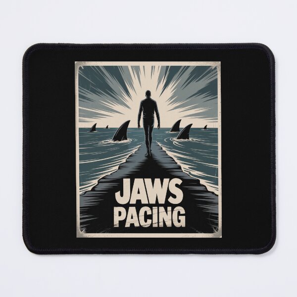 Item preview, Jaws Pacing Suspenseful Silhouette Graphic Tee designed and sold by stickercuffs.