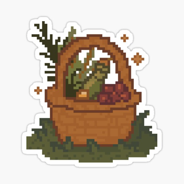 Item preview, Le Panier de Récolte  |  Stickers Pixel Art Fantasy designed and sold by nuinlyflore.