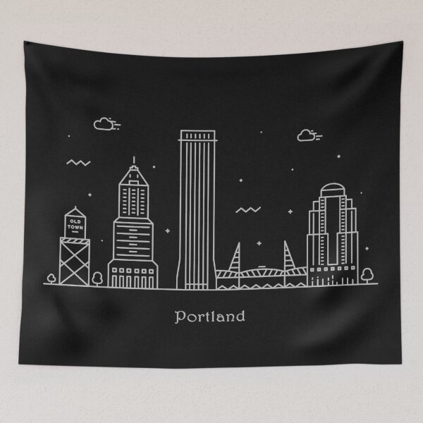 Item preview, Portland Skyline Minimal Line Art Poster designed and sold by A Deniz Akerman.