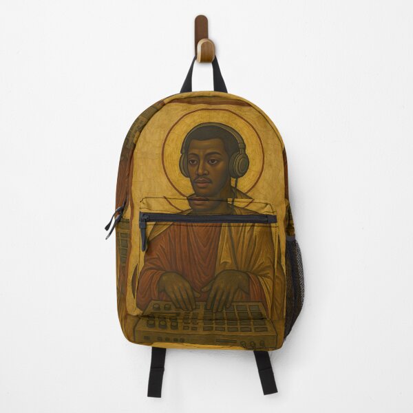 Item preview, Saint of Music Production - Byzantine Icon Style Religious Art With Headphones and Drum Machine designed and sold by Resonance Frequency.