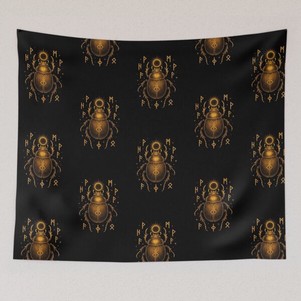 Item preview, Mystical Scarab Beetle with Nordic Runes Glowing Artwork designed and sold by Shoot-The-Moon.