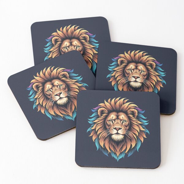 Item preview, Lion head with colorful mane designed and sold by Danh Style.