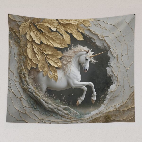 Item preview, Veinbound Unicorn – Cracked Wall & Golden Fantasy by LaLi Designs designed and sold by LaLi-Designs.