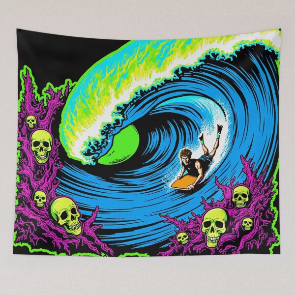 Item preview, Neon Death Slab – Bodyboarding the Vortex designed and sold by Design--Spore.