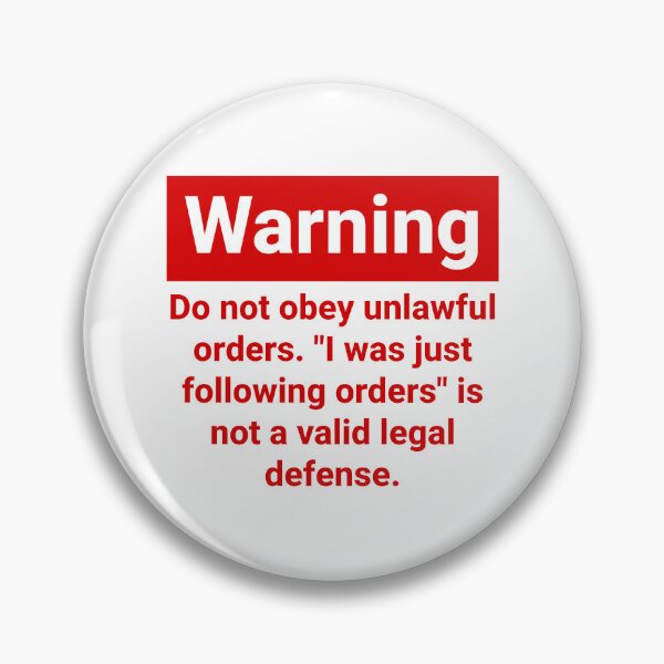 Item preview, Warning do not obey unlawful orders  designed and sold by Rachel the Artist .
