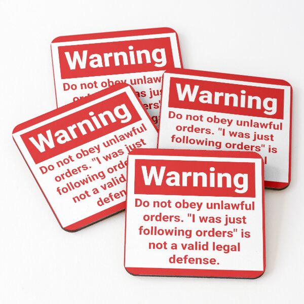 Item preview, Warning do not obey unlawful orders  designed and sold by Rachel the Artist .