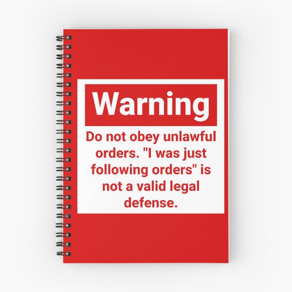 Item preview, Warning do not obey unlawful orders  designed and sold by Rachel the Artist .