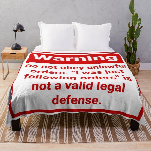 Item preview, Warning do not obey unlawful orders  designed and sold by Rachel the Artist .